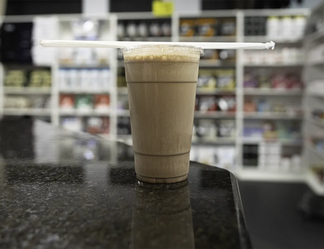 Fresh protein shake at Forza Nutrition in Brewster, New York
