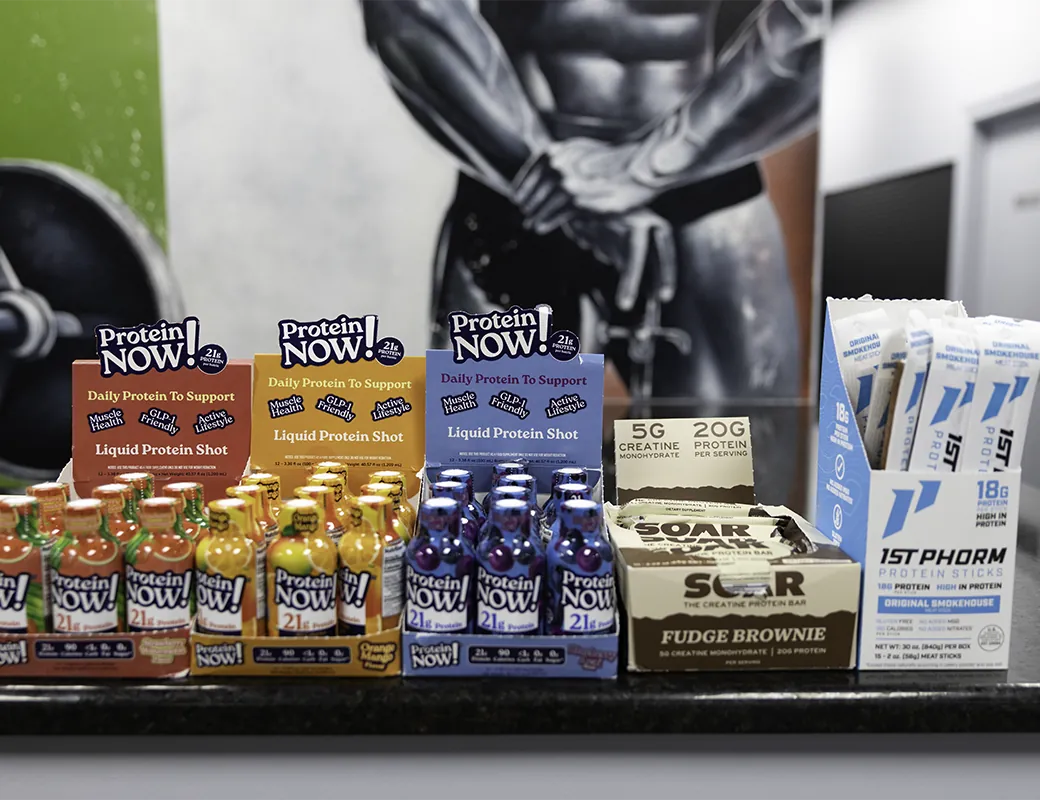 Protein shots, bars and protein sticks at Forza Nutrition in Brewster